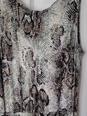 American Rag Sleeveless Asymmetrical Snake-Print Midi Dress in Neutral Tones